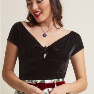 Hell Bunny black velvet top size L